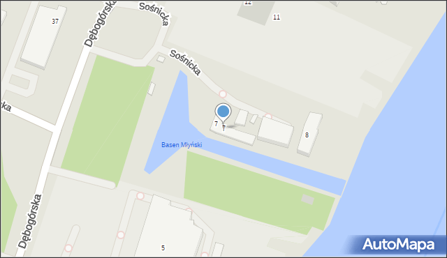 Szczecin, Ludowa, 7, mapa Szczecina