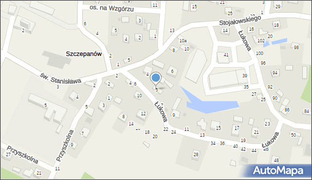 Szczepanów, Łukowa, 5, mapa Szczepanów