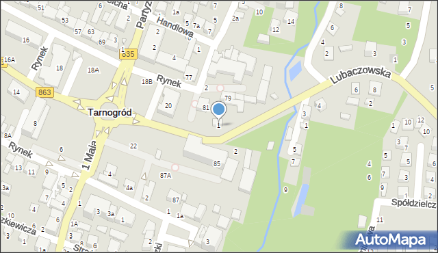 Tarnogród, Lubaczowska, 1, mapa Tarnogród