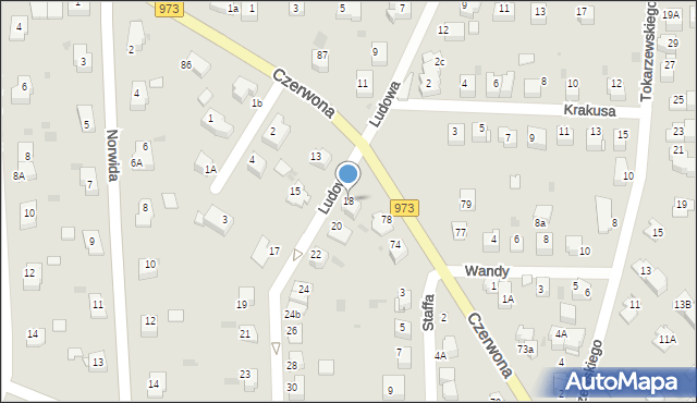 Tarnów, Ludowa, 18, mapa Tarnów