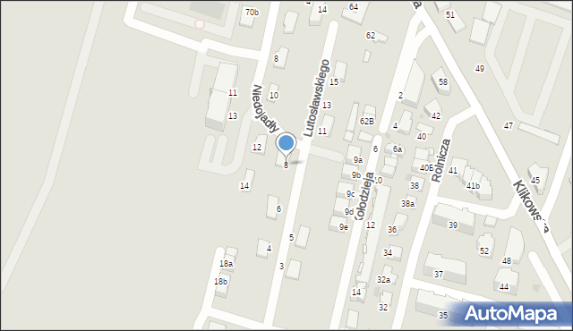 Tarnów, Lutosławskiego Witolda, 8, mapa Tarnów