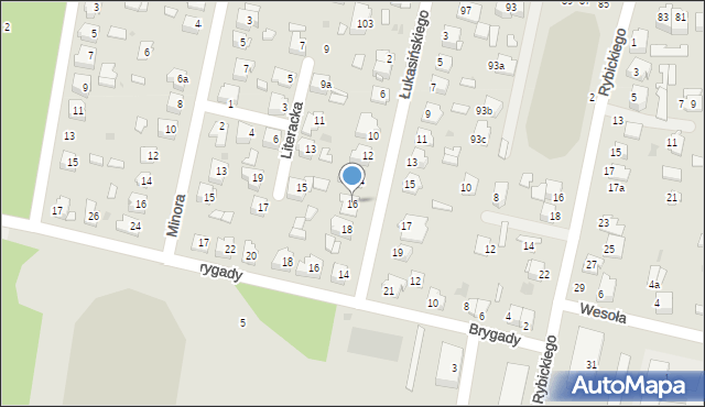 Tomaszów Lubelski, Łukasińskiego, 16, mapa Tomaszów Lubelski