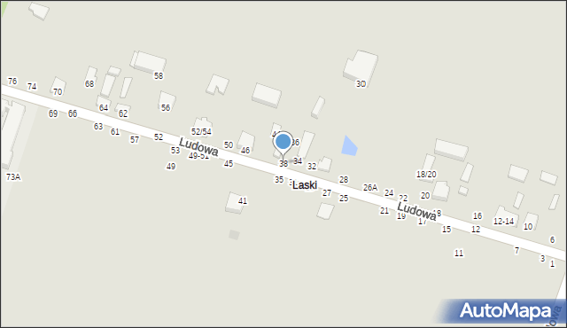 Tomaszów Mazowiecki, Ludowa, 38, mapa Tomaszów Mazowiecki