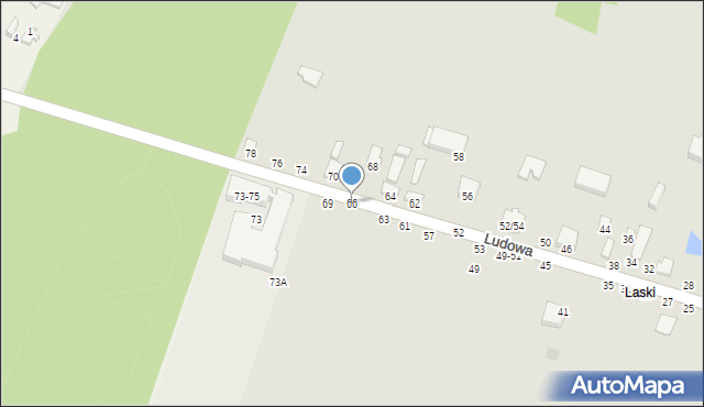 Tomaszów Mazowiecki, Ludowa, 66, mapa Tomaszów Mazowiecki