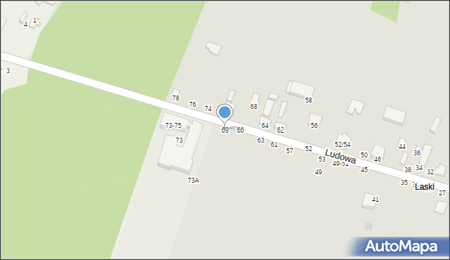 Tomaszów Mazowiecki, Ludowa, 69, mapa Tomaszów Mazowiecki