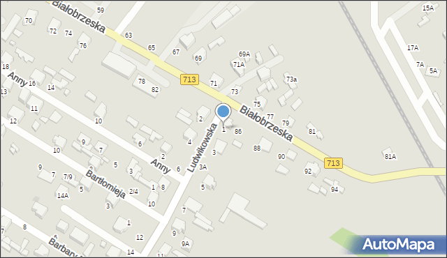 Tomaszów Mazowiecki, Ludwikowska, 1, mapa Tomaszów Mazowiecki