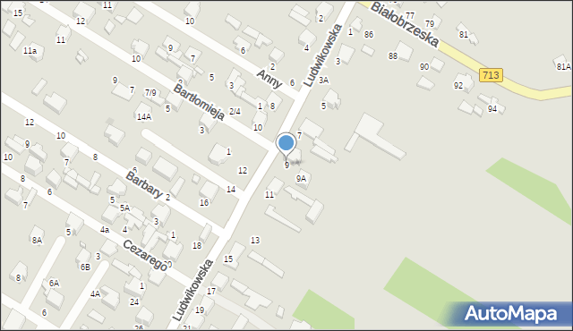 Tomaszów Mazowiecki, Ludwikowska, 9, mapa Tomaszów Mazowiecki