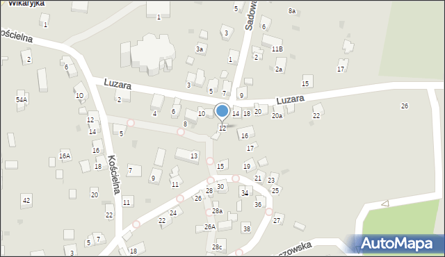 Trzebinia, Luzara, ks. hm., 12, mapa Trzebinia