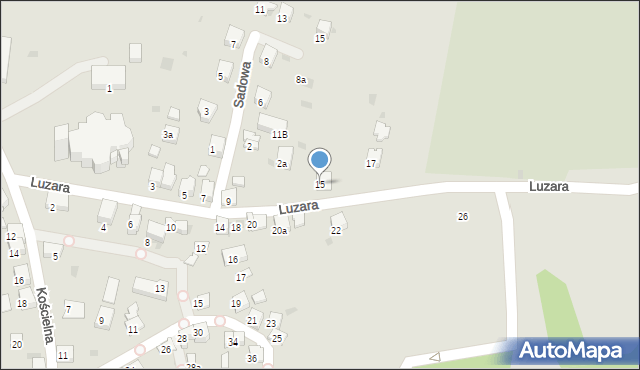 Trzebinia, Luzara, ks. hm., 15, mapa Trzebinia