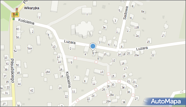 Trzebinia, Luzara, ks. hm., 6, mapa Trzebinia