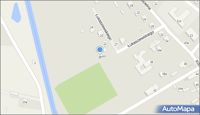 Tyszowce, Łukaszewskiego Antoniego, 26, mapa Tyszowce