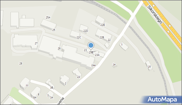 Wałbrzych, Ludwiga van Beethovena, 23B, mapa Wałbrzycha