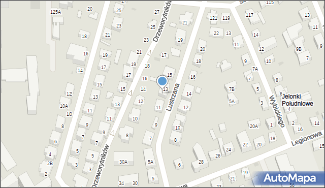 Warszawa, Lustrzana, 13A, mapa Warszawy