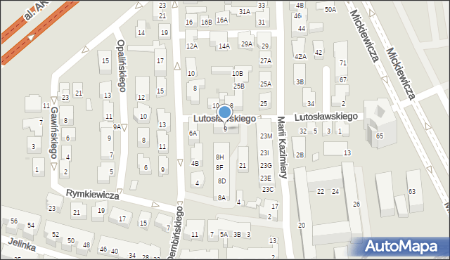 Warszawa, Lutosławskiego Witolda, 9, mapa Warszawy