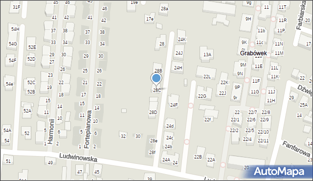 Warszawa, Ludwinowska, 28C, mapa Warszawy