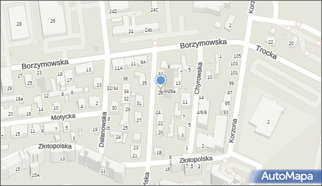 Warszawa, Lusińska, 28, mapa Warszawy