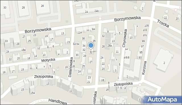 Warszawa, Lusińska, 31, mapa Warszawy