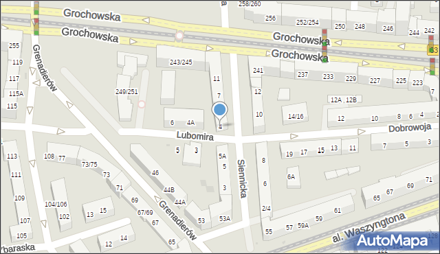 Warszawa, Lubomira, 4, mapa Warszawy