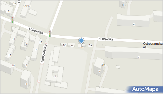 Warszawa, Łukowska, 7A, mapa Warszawy
