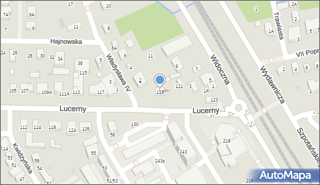 Warszawa, Lucerny, 119, mapa Warszawy