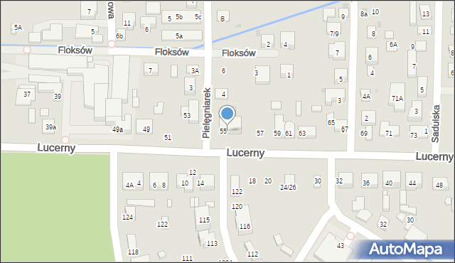 Warszawa, Lucerny, 55A, mapa Warszawy