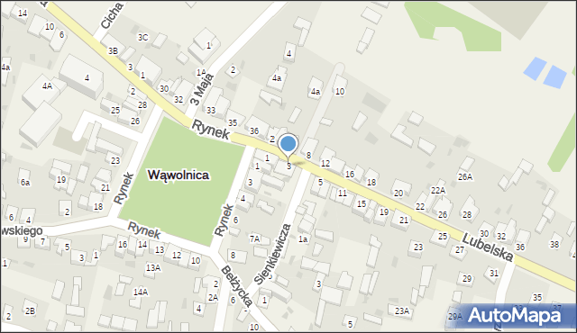 Wąwolnica, Lubelska, 3, mapa Wąwolnica