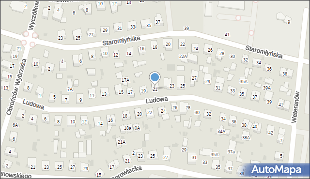 Wejherowo, Ludowa, 21, mapa Wejherowo