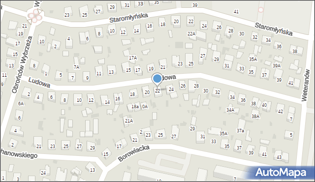 Wejherowo, Ludowa, 22, mapa Wejherowo