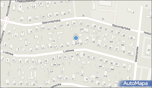 Wejherowo, Ludowa, 23, mapa Wejherowo