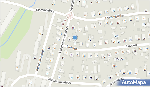 Wejherowo, Ludowa, 3, mapa Wejherowo