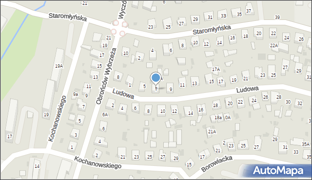 Wejherowo, Ludowa, 7, mapa Wejherowo