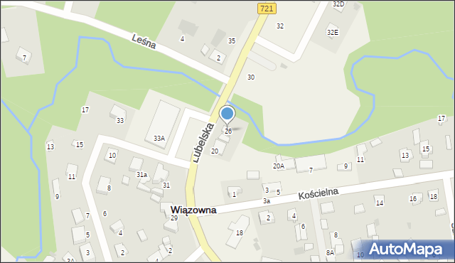 Wiązowna, Lubelska, 26, mapa Wiązowna