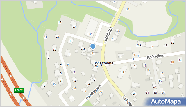 Wiązowna, Lubelska, 31, mapa Wiązowna