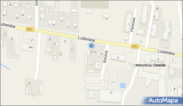 Wierzbica-Osiedle, Lubelska, 17, mapa Wierzbica-Osiedle