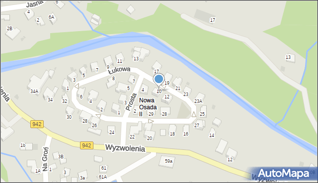 Wisła, Łukowa, 10, mapa Wisła