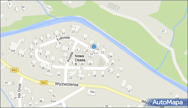 Wisła, Łukowa, 14, mapa Wisła