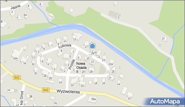 Wisła, Łukowa, 19, mapa Wisła