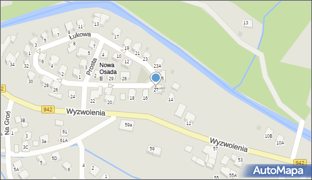 Wisła, Łukowa, 27, mapa Wisła