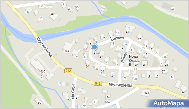 Wisła, Łukowa, 6, mapa Wisła