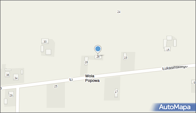 Wola Popowa, Łukasińskiego, 26, mapa Wola Popowa