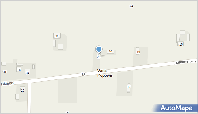 Wola Popowa, Łukasińskiego, 28, mapa Wola Popowa