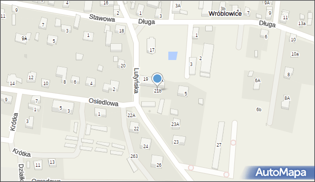 Wróblowice, Lutyńska, 21b, mapa Wróblowice