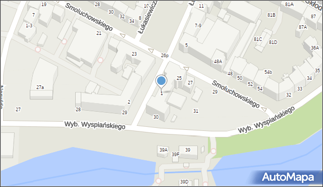 Wrocław, Łukasiewicza Ignacego, 1, mapa Wrocławia