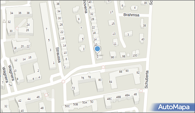 Wrocław, Ludwiga van Beethovena, 2, mapa Wrocławia