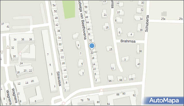Wrocław, Ludwiga van Beethovena, 22, mapa Wrocławia