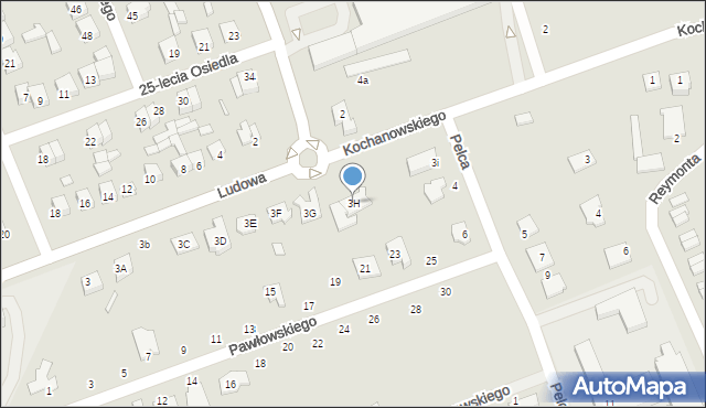 Wysokie Mazowieckie, Ludowa, 3H, mapa Wysokie Mazowieckie