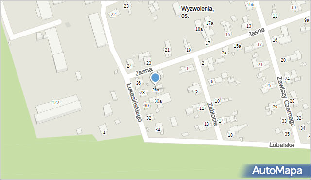 Zabrze, Łukasińskiego Waleriana, mjr., 28a, mapa Zabrza