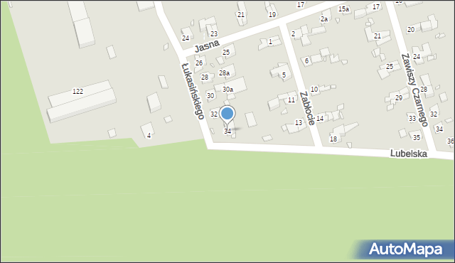 Zabrze, Łukasińskiego Waleriana, mjr., 34, mapa Zabrza
