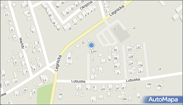 Zabrze, Lubuska, 3, mapa Zabrza