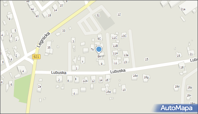 Zabrze, Lubuska, 9A, mapa Zabrza